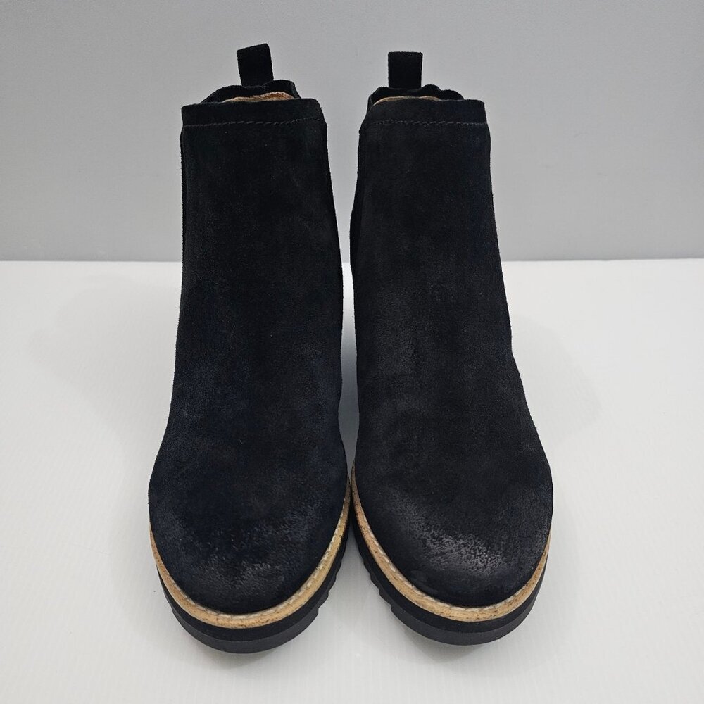 Sofft Emeree Ankle Bootie Womens 9.5 Black Suede Waterproof Wedge Chelsea - Picture 4 of 14